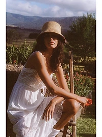 Crisscross Straw Bucket Hat