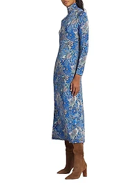 Paxton Printed Turtleneck Midi-Dress