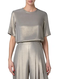 Silk-Blend Crepe Short-Sleeve T-Shirt