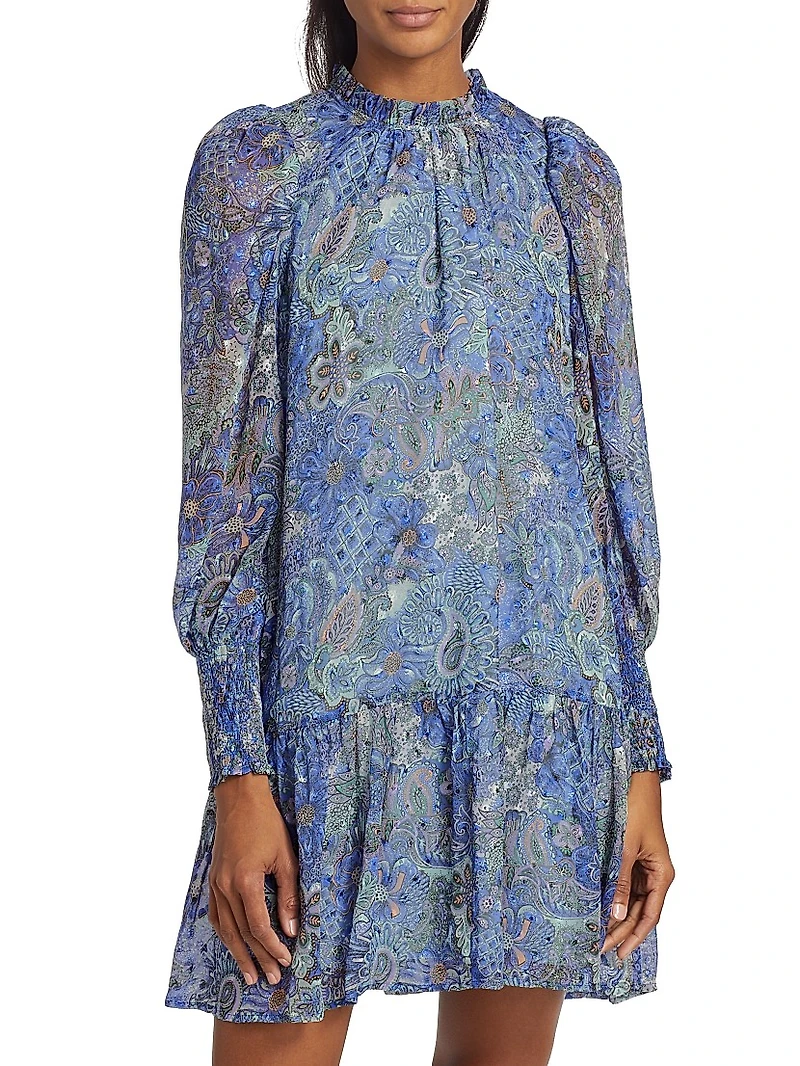 Irena Balloon-Sleeve Minidress