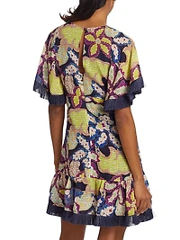 Octavia Linen-Blend Floral Minidress