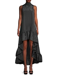 Taffeta Ruffle High-Low Gown