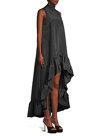 Taffeta Ruffle High-Low Gown