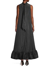 Taffeta Ruffle High-Low Gown