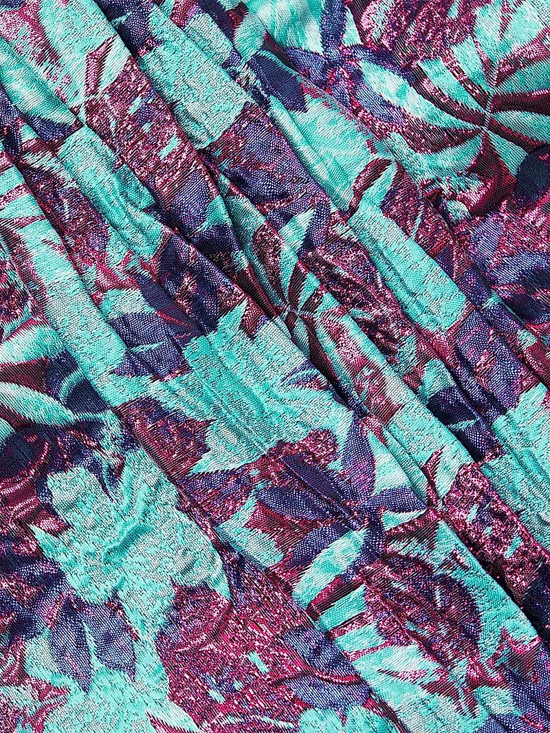 Ruffle Floral Jacquard Minidress