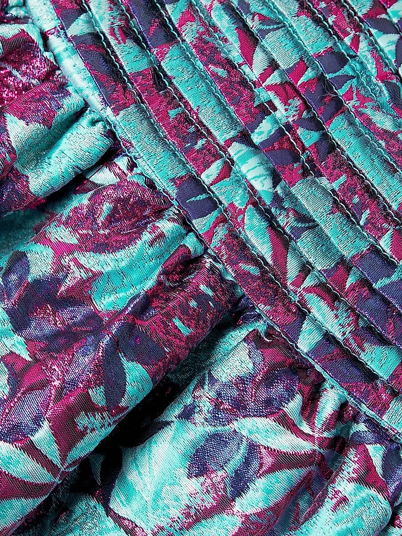 Floral Jacquard Strapless Minidress