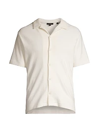 Bouclé Button-Front Camp Shirt