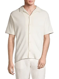 Bouclé Button-Front Camp Shirt