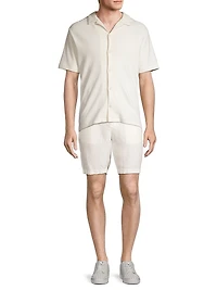 Bouclé Button-Front Camp Shirt