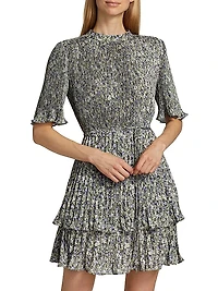 Samantha Floral Pleated Minidress