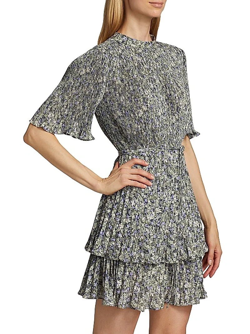 Samantha Floral Pleated Minidress