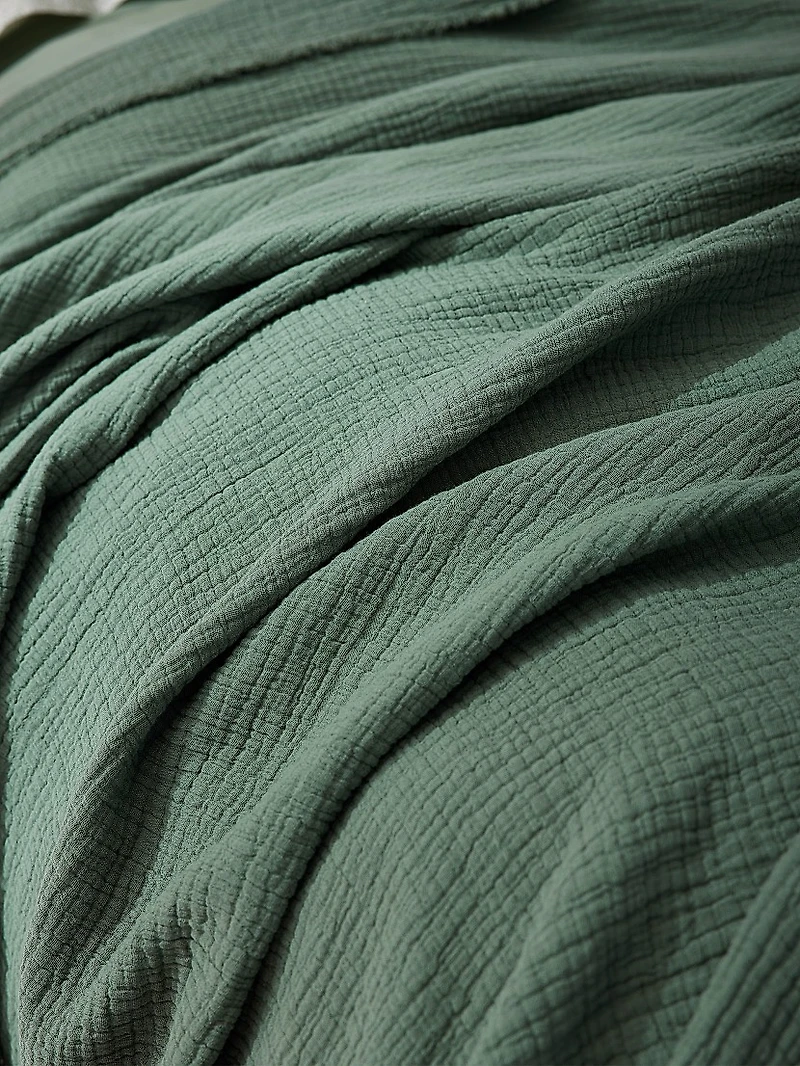 Topanga Solid Organic Matelasse Blanket