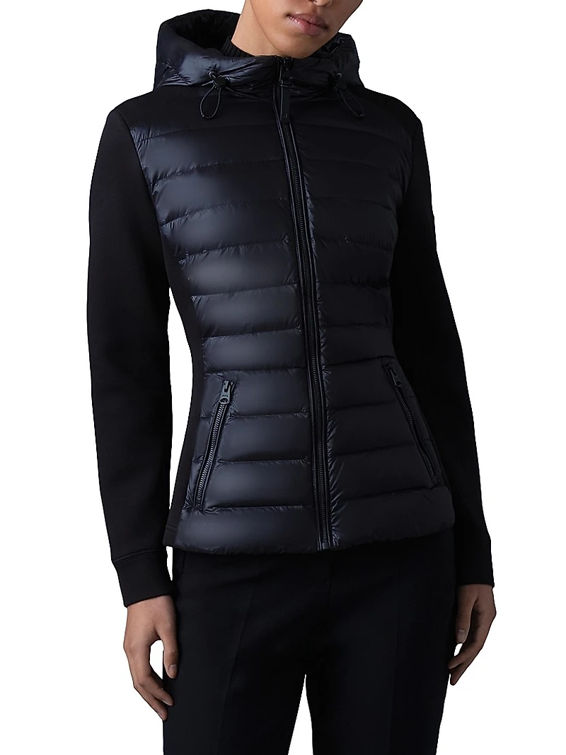 Della-R Hooded Down Hybrid Jacket