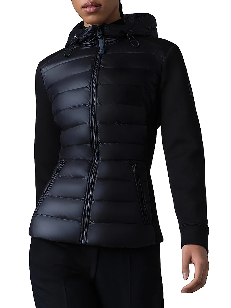 Della-R Hooded Down Hybrid Jacket