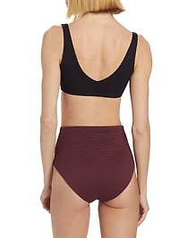 Textured Pique Plunge Bikini Top