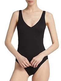 Piqué Shaping One-Piece Swimsuit