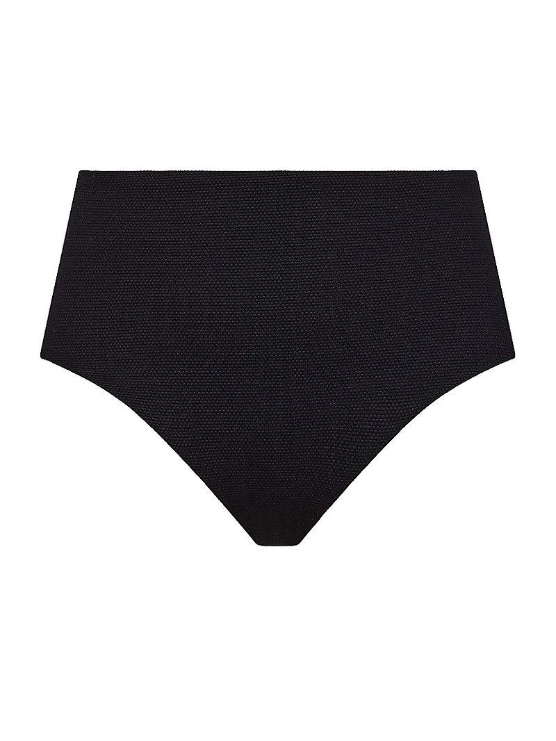 Pique High-Waist Bikini Bottoms