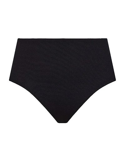 Pique High-Waist Bikini Bottoms