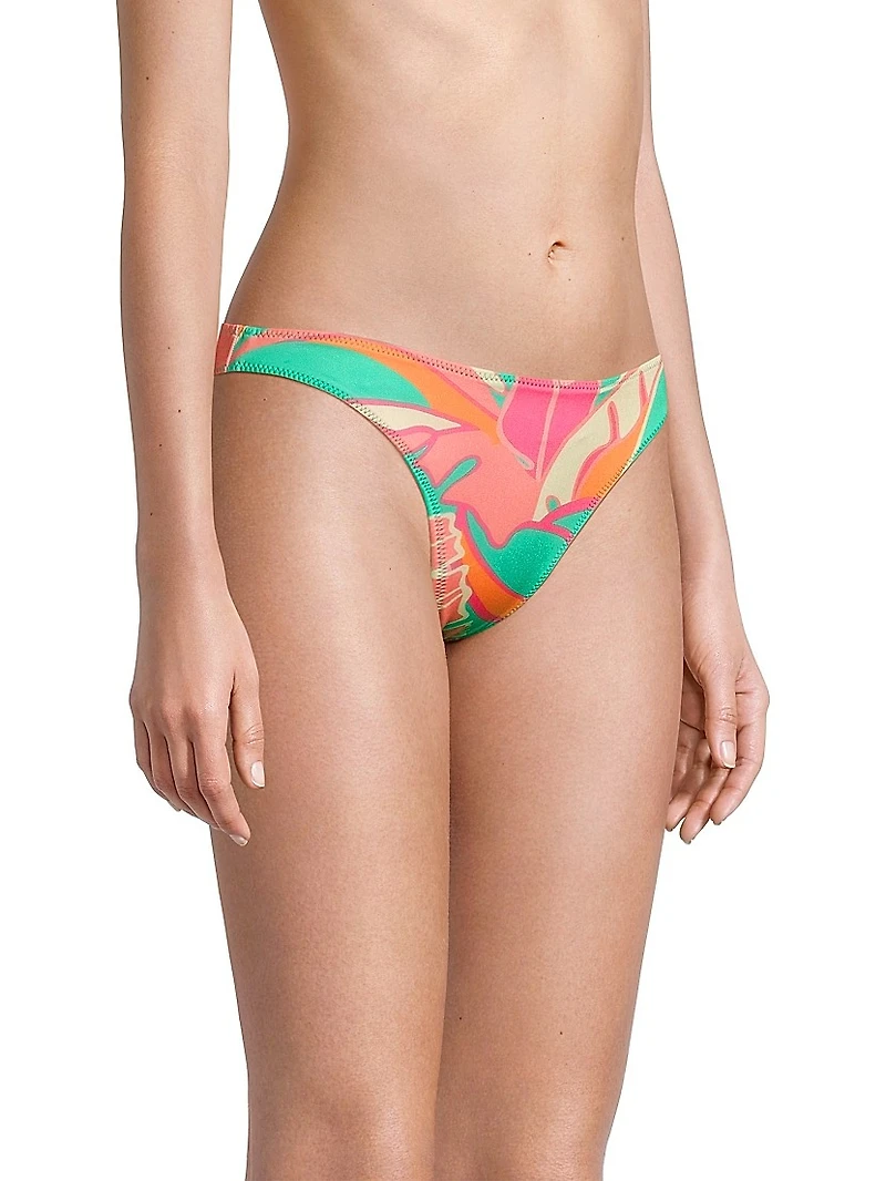 Isla Palm-Print Bikini Bottom