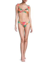 Isla Palm-Print Bikini Bottom