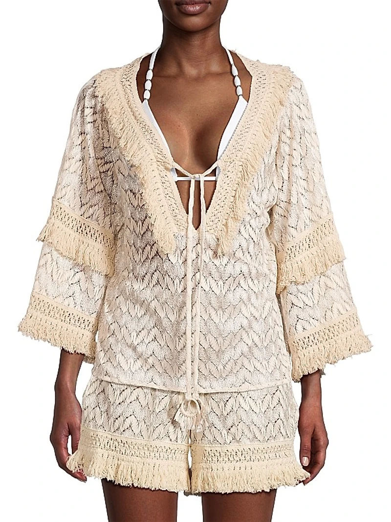 Ari Chevron Cover-Up Top
