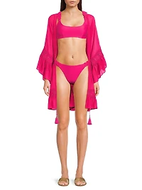 Amalia Lace-Trimmed Caftan Cover-Up