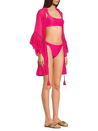 Amalia Lace-Trimmed Caftan Cover-Up
