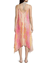 Kathryn Beaded Tie-Dyed Cover-Up Dress