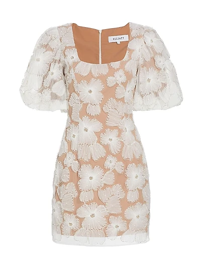 The New Bride Bellamy Embellished Mesh Minidress