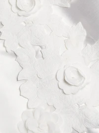 Asha Dress Flower Appliqué Sateen Midi-Dress