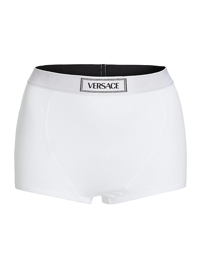 Culotte High-Waisted Rib-Knit Boyshort