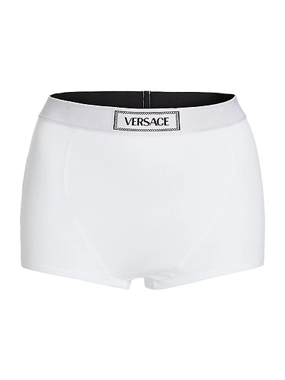 Culotte High-Waisted Rib-Knit Boyshort