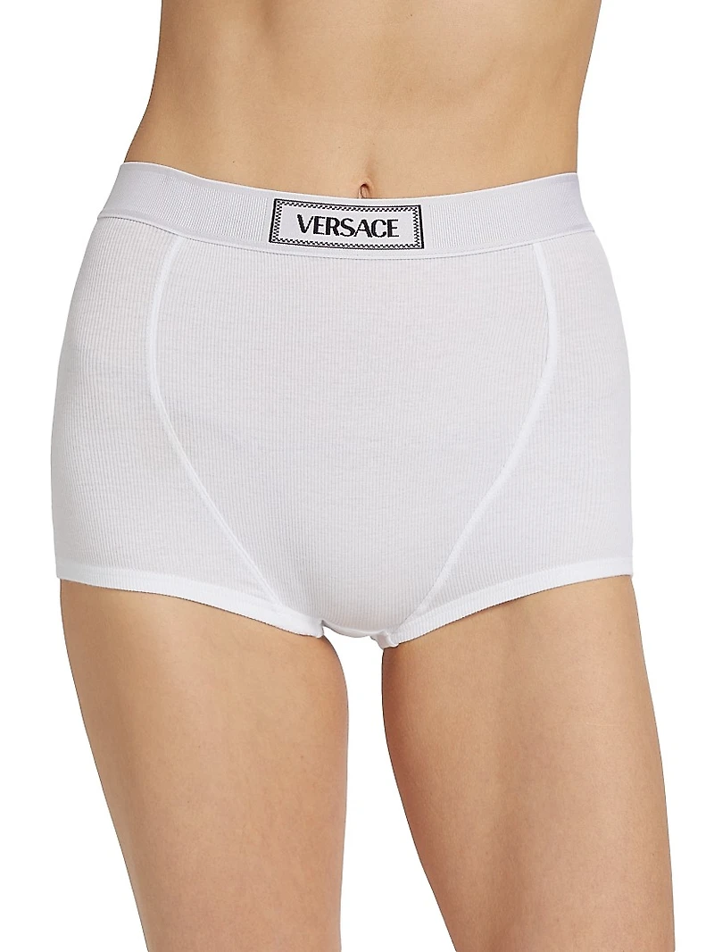 Culotte High-Waisted Rib-Knit Boyshort