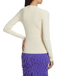 Lip Appliqué Cut-Out Top