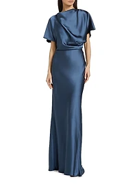 Draped Satin Gown