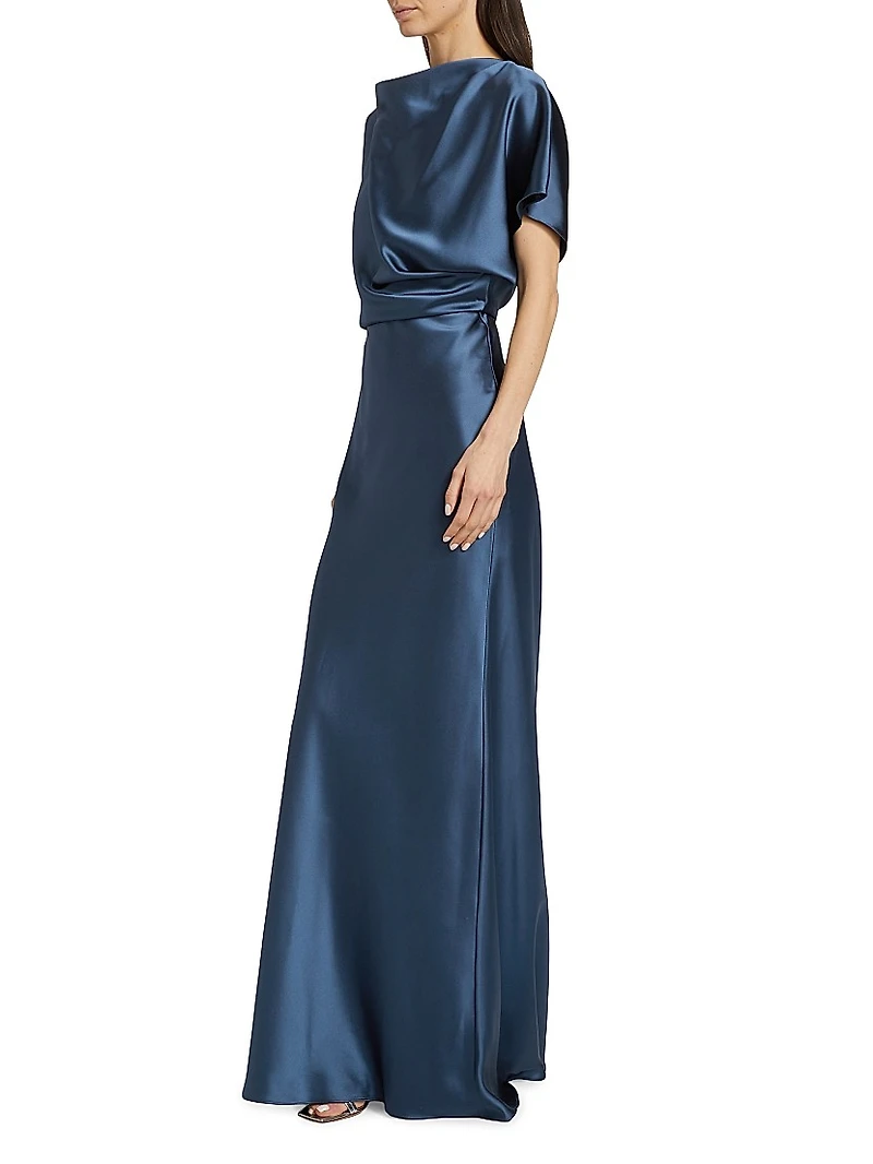 Draped Satin Gown