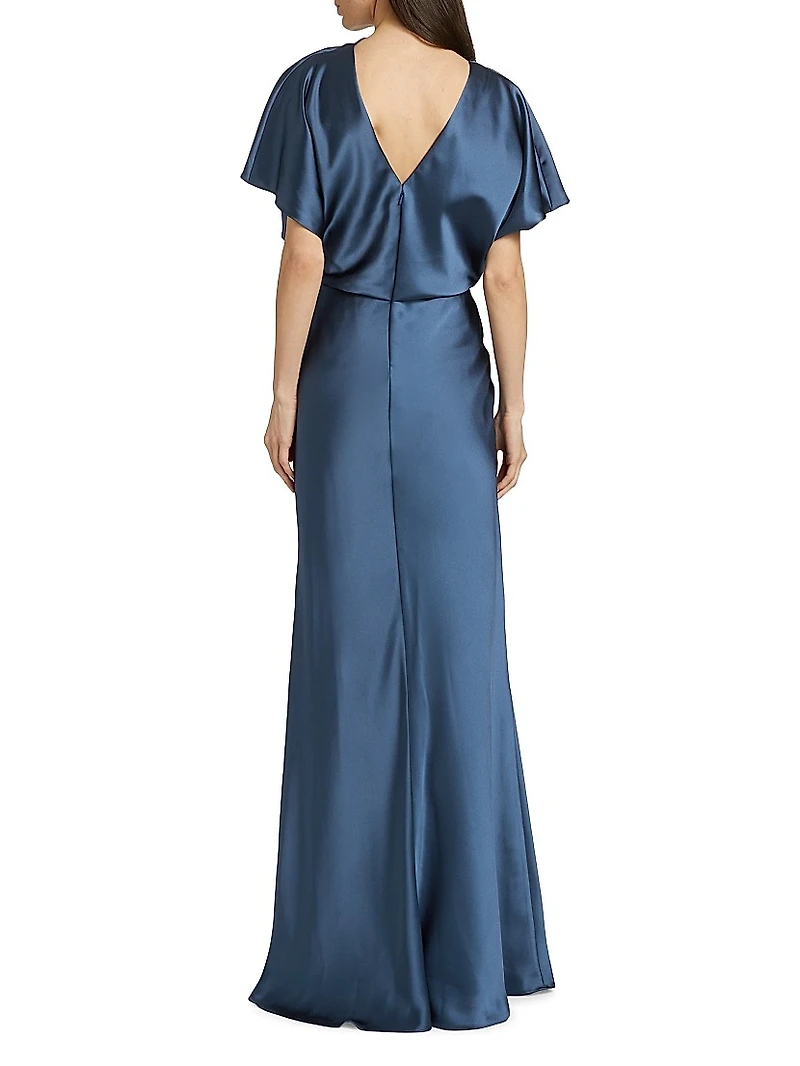 Draped Satin Gown