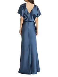 Draped Satin Gown