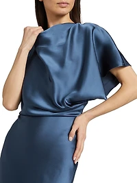 Draped Satin Gown