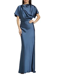 Draped Satin Gown
