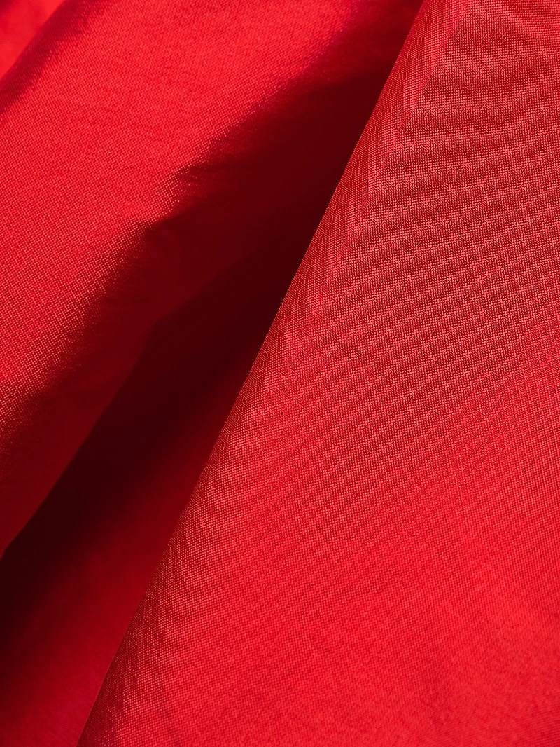 Belted Taffeta Off-The-Shoulder Gown