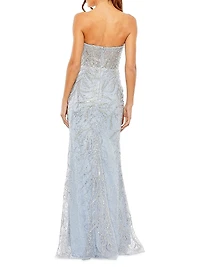 Embellished Strapless Gown