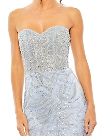 Embellished Strapless Gown