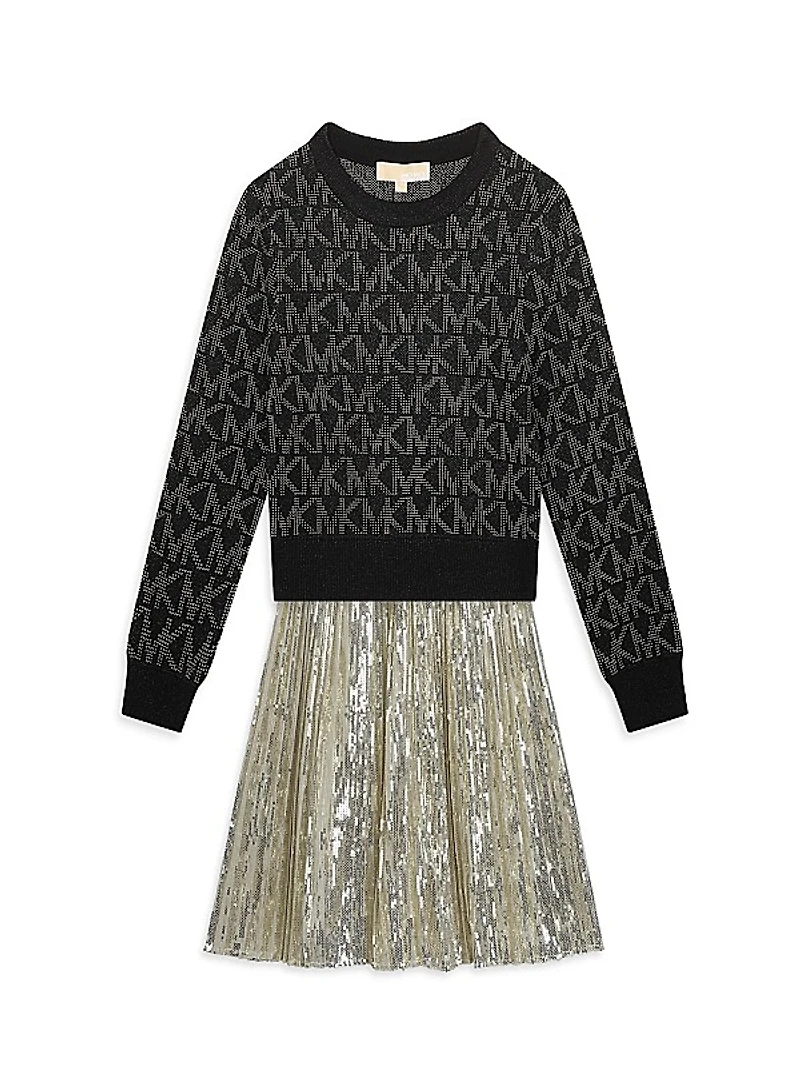 Little Girl's & Girl's Sequin-Embellished Pleated Skirt