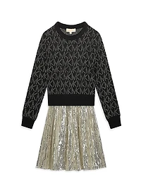 Little Girl's & Girl's Sequin-Embellished Pleated Skirt
