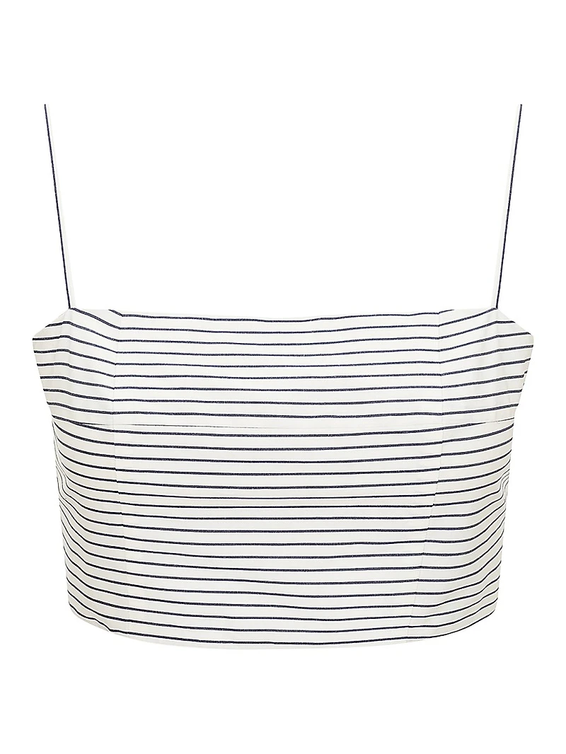 Federico Striped Stretch-Cotton Sleeveless Crop Top