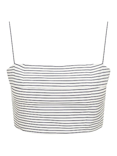 Federico Striped Stretch-Cotton Sleeveless Crop Top