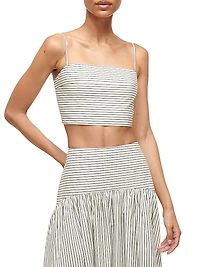 Federico Striped Stretch-Cotton Sleeveless Crop Top