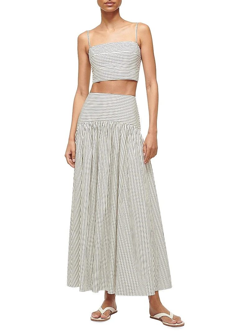 Federico Striped Stretch-Cotton Sleeveless Crop Top