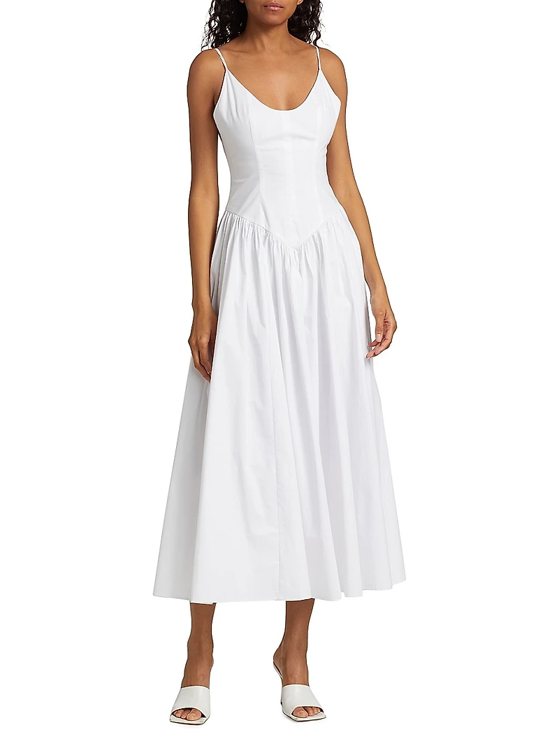 Dena Drop-Waist Midi-Dress